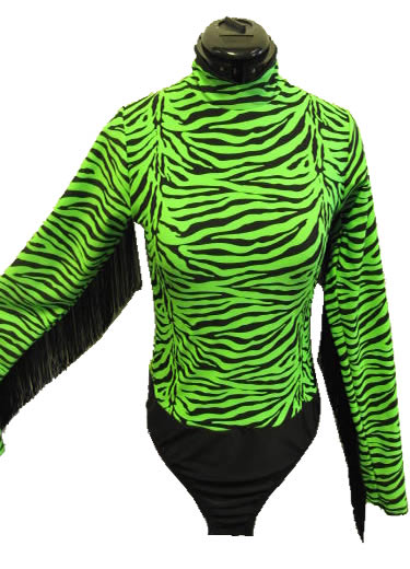 Neon Green Zebra with Fringe